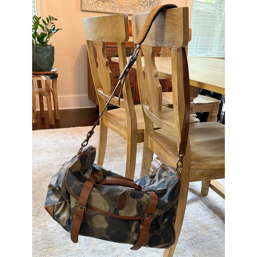 Tom Beckbe Canvas Field Bag Leather Trim Weekend Travel Dufflebag